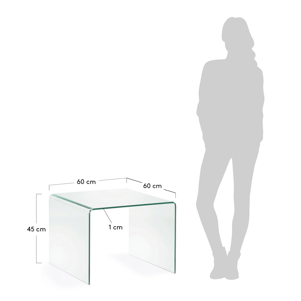 Table d'appoint Burano en verre 60 x 60 cm