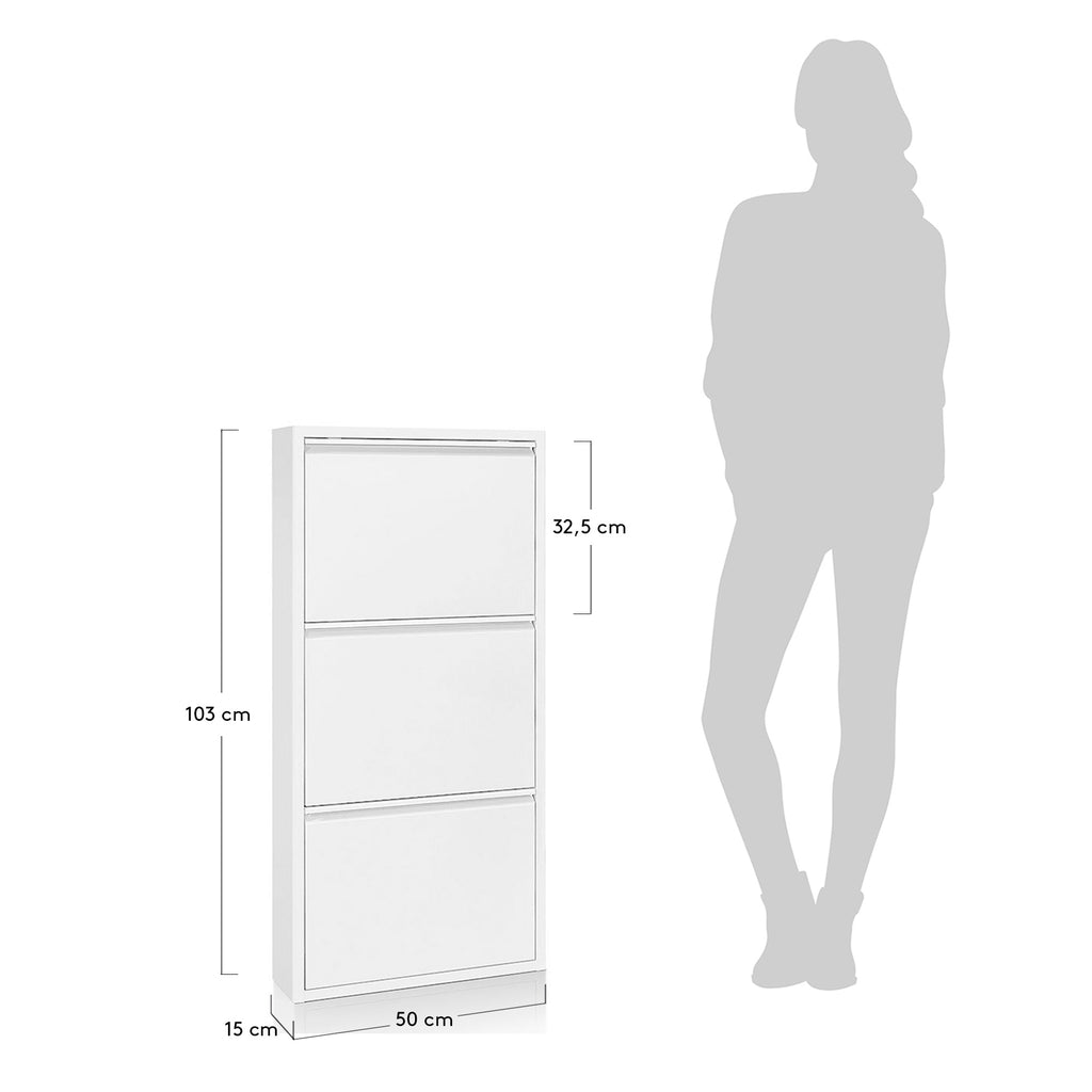 Meuble chaussures Ode 50 x 103 cm 3 portes blanc