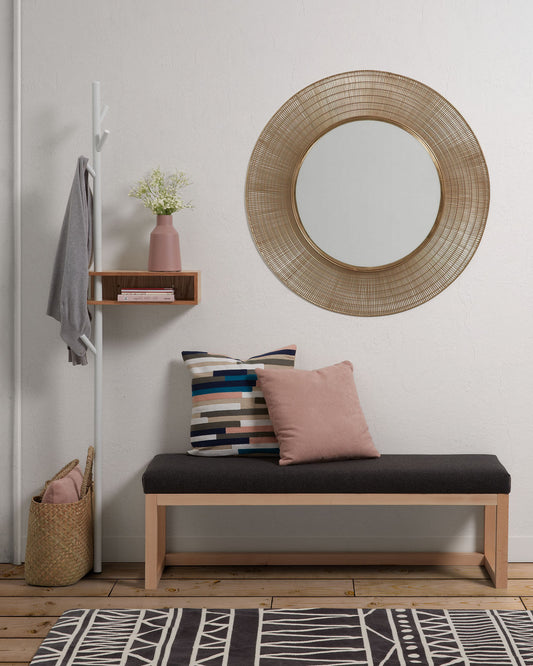 Banquette Loya noire bois de hêtre 128 cm