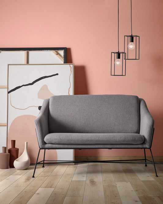 Canapé Brida 2 places gris foncé 128 cm