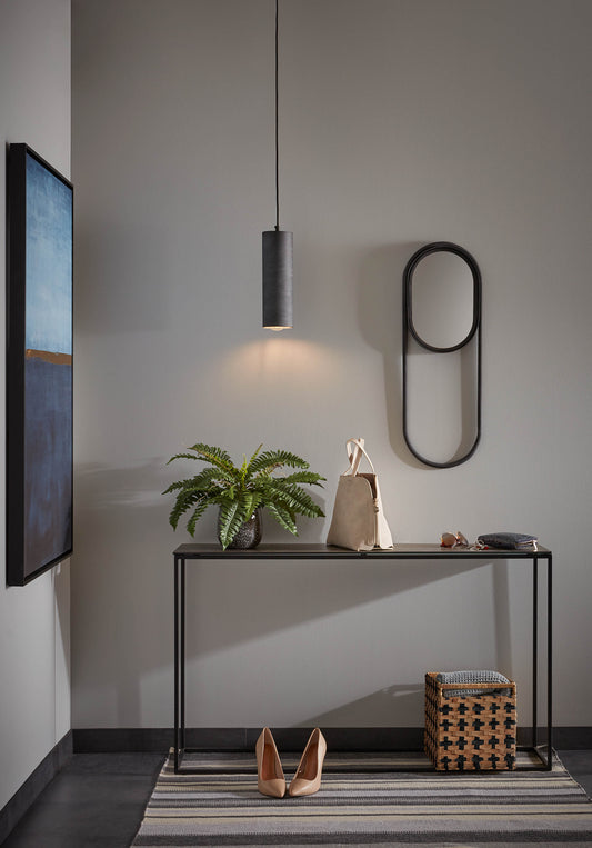 Console Rewena plateau en grès cérame et structure en acier 110 x 75 cm