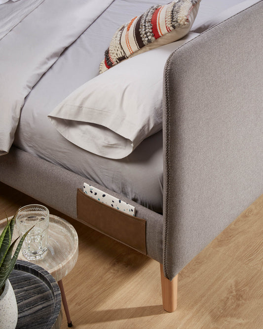 Tête de lit déhoussable Dyla grise pour lit de 90 cm FSC Mix Credit