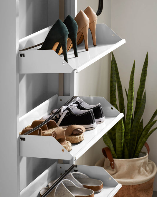 Meuble chaussures Ode 50 x 136 cm 4 portes blanc