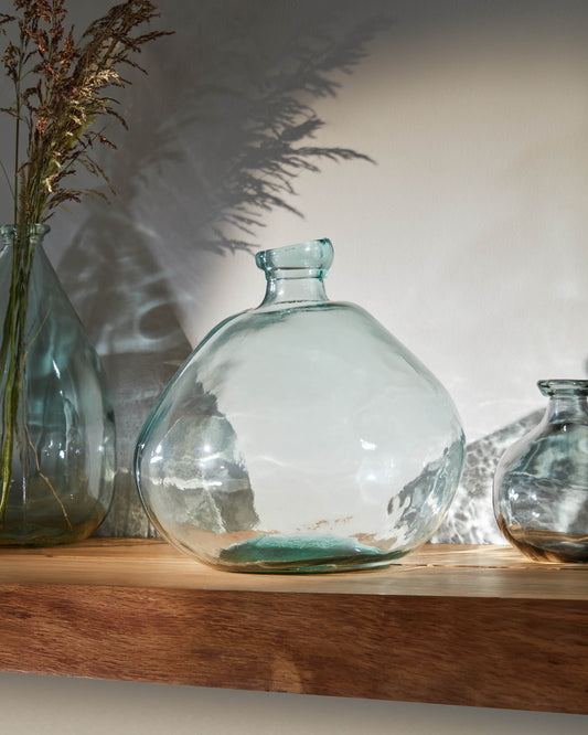 Vase Brenna transparent grand format en verre 100% recyclé