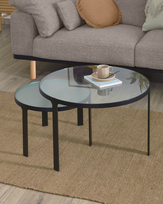 Ensemble Oni de 2 tables d’appoint Ø 70 cm / Ø 50 cm