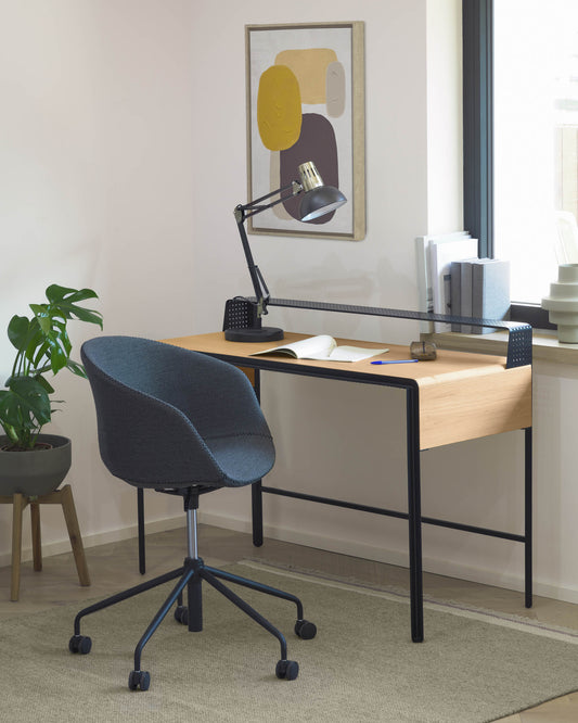 Chaise de bureau Yvette gris foncé