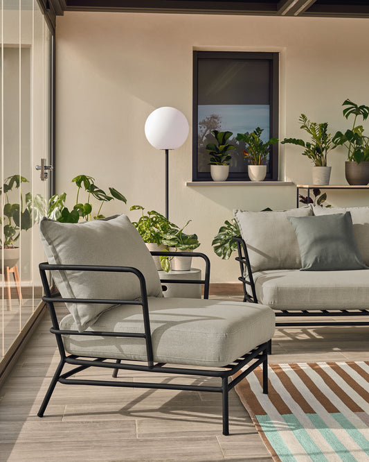 Fauteuil Mareluz en acier noir