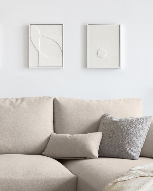 Lot Brunella de 2 tableaux blanc 32 x 42 cm