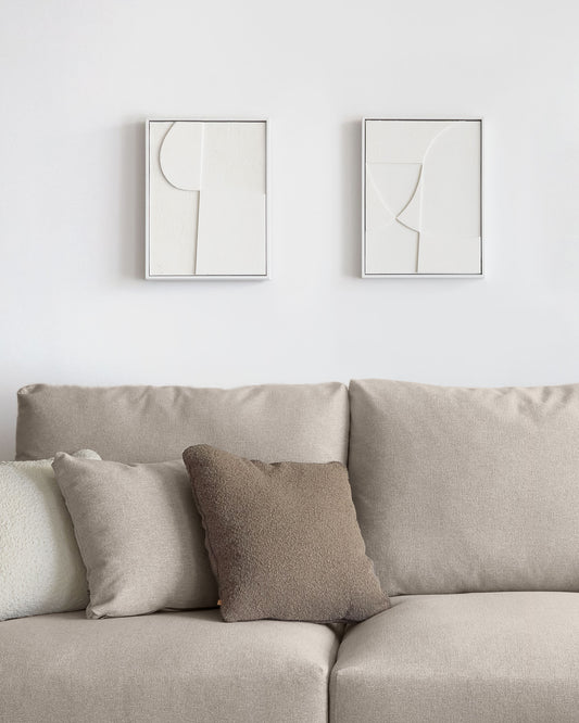 Lot Beija de 2 tableaux blanc 32 x 42 cm