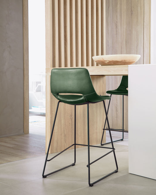 Tabouret Zahara en polyuréthane vert hauteur 65 cm