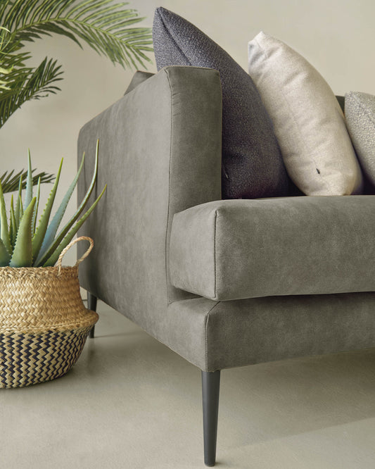Canapé Tanya 2 places rembourré gris foncé 183 cm FSC Mix Credit