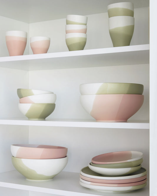 Bol grand Sayuri en porcelaine vert et blanc