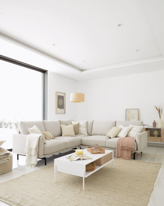 Canapé d'angle Galene 4 places beige 267 x 267 cm FSC Mix Credit