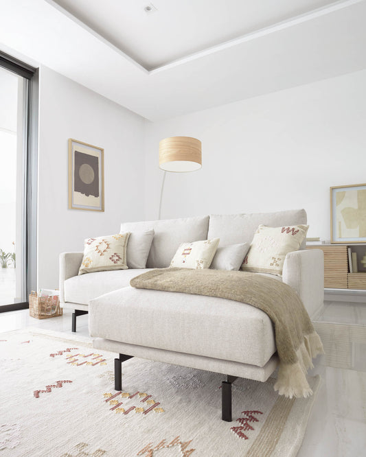Canapé Galene 3 places avec méridienne droite beige 194 cm FSC Mix Credit