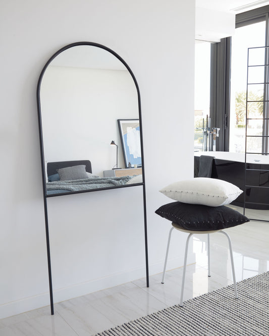 Miroir sur pied Nazara métal noir 70 x 161 cm