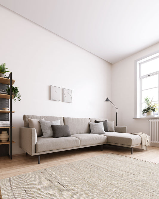 Canapé Galene 4 places avec méridienne droite beige 314 cm FSC Mix Credit