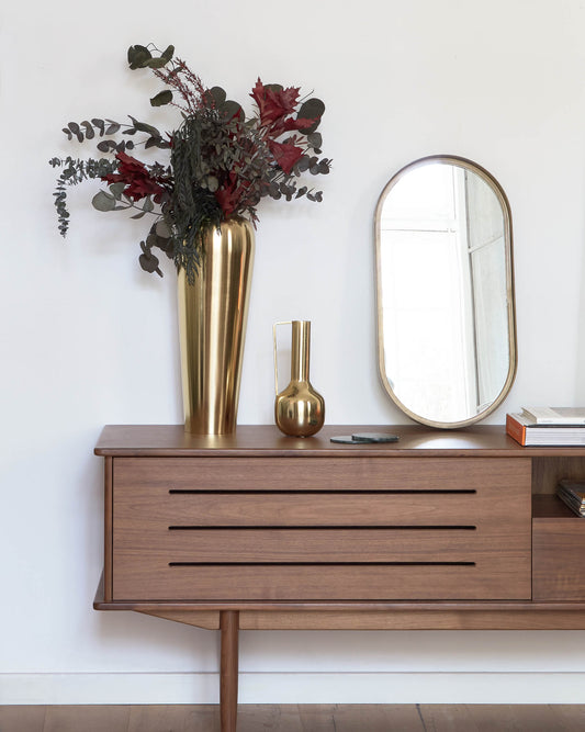Miroir mural Tiare métal doré 31 x 61,5 cm