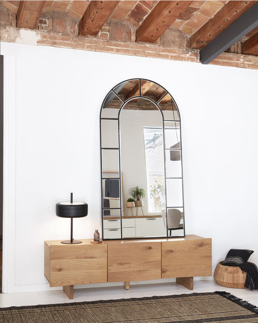 Miroir Nediva en MDF noir 88 x 165 cm