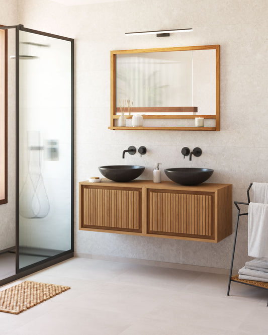 Miroir Taciana en bois de teck 100 x 70 cm