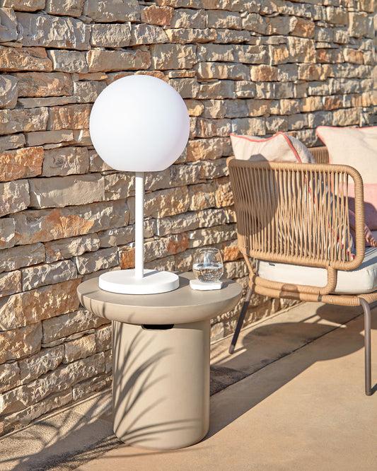 Table d'appoint ronde de jardin Taimi en ciment Ø 50 cm