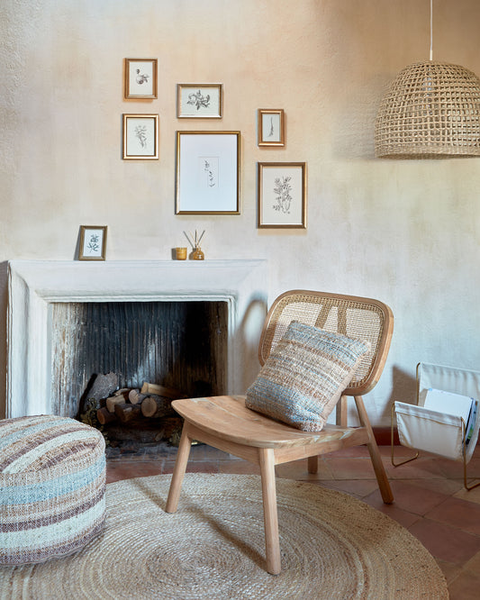 Fauteuil Nadra bois de tek et rotin