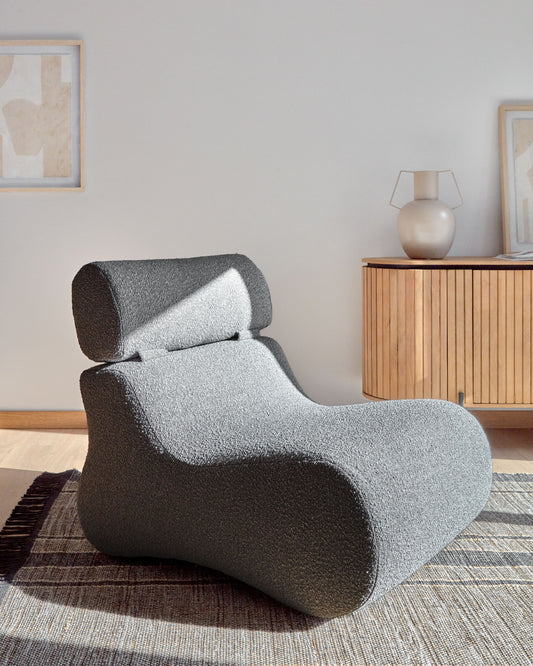 Fauteuil Club bouclette noir