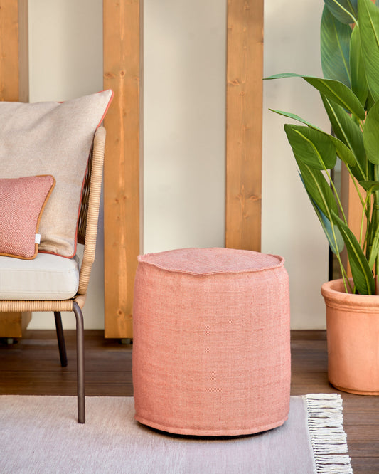 Pouf rond Isaura 100 % PET terracota Ø 40 cm