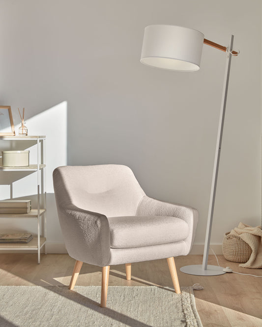 Fauteuil Candela en micro bouclette grise FSC Mix Credit