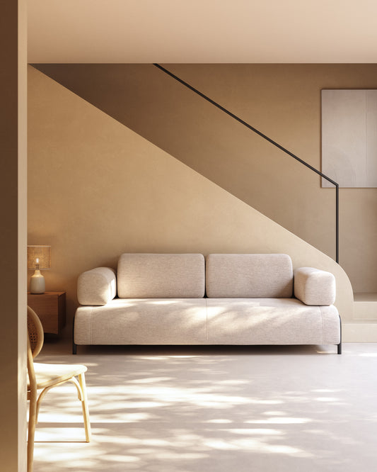 Canapé Compo 3 places gris foncé 232 cm