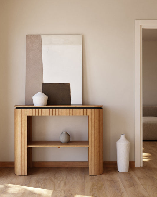 Console Licia 1 tiroir en bois de manguier 120 x 90 cm
