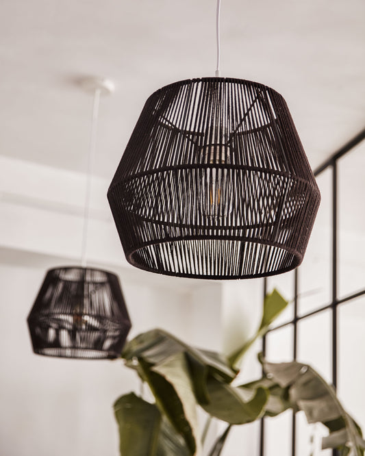 Abat-jour pour suspension Cantia en coton finition noire Ø 36,5 cm