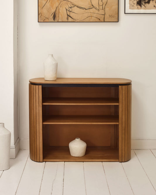 Étagères Licia en bois de manguier et métal peint en noir 120 x 90 cm