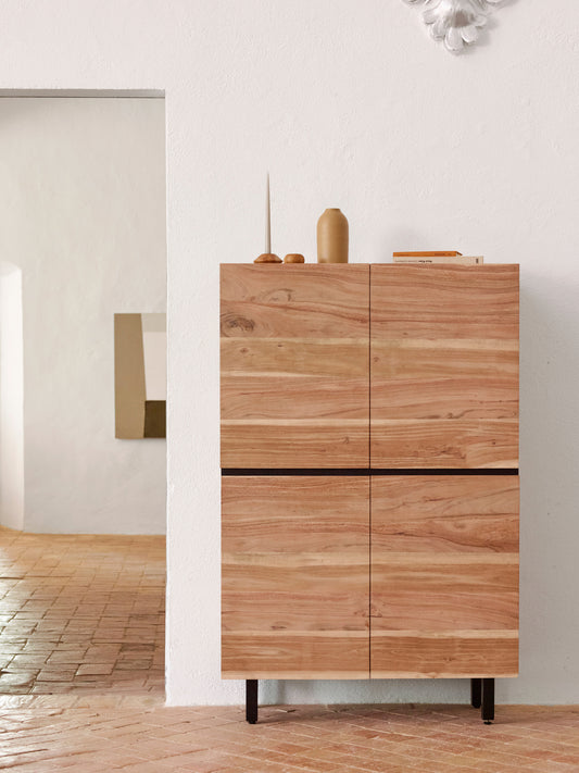 Buffet Uxue en bois d'acacia finition naturelle 100 x 155 cm