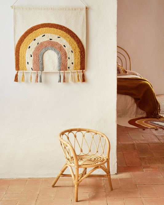 Tapisserie murale Tadea 100 % coton arc-en-ciel multicolore 60 x 52 cm