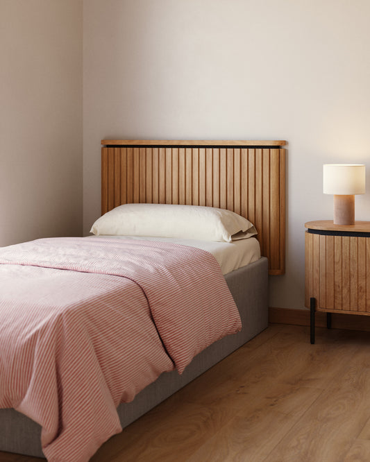 Tête de lit Licia en bois de manguier et métal peint noir pour lit de 90 cm