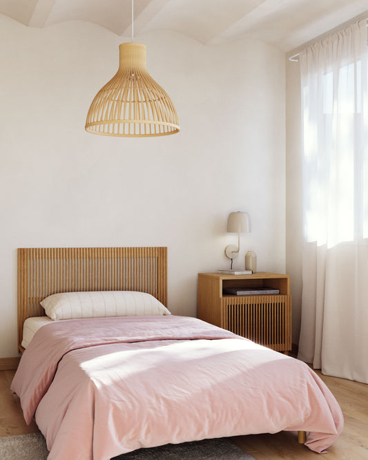 Lit Anielle en bois de frêne pour matelas de 90 x 200 cm