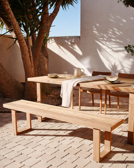 Banc 100 % d'extérieur Canadell en bois de teck recyclé 170 cm