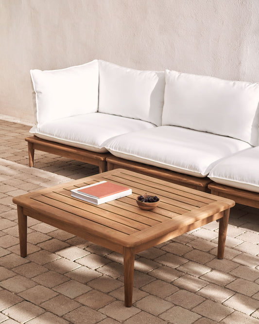 Table basse Portitxol en bois de teck 80 x 80 cm
