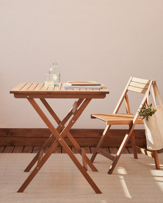 Table de jardin pliante Sadirar en bois d'acacia 70 x 70 cm FSC 100 %
