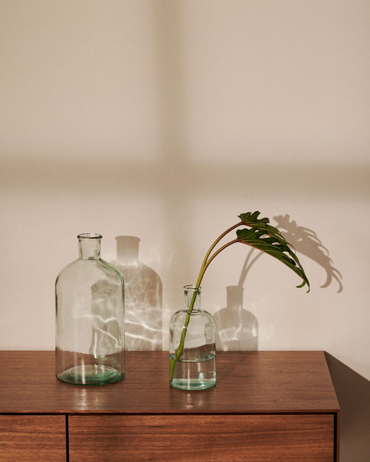 Vase Brenna en verre transparent 100% recyclé 28 cm