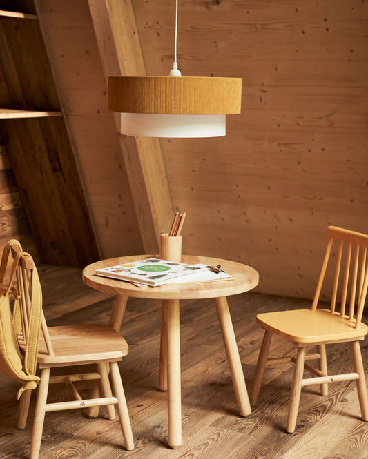 Table enfant ronde Dilcia en bois d'hévéa Ø 55 cm