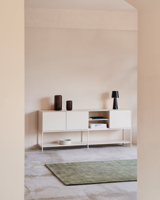 Buffet Vedrana 3 portes DM laqué blanc 195 x 80 cm