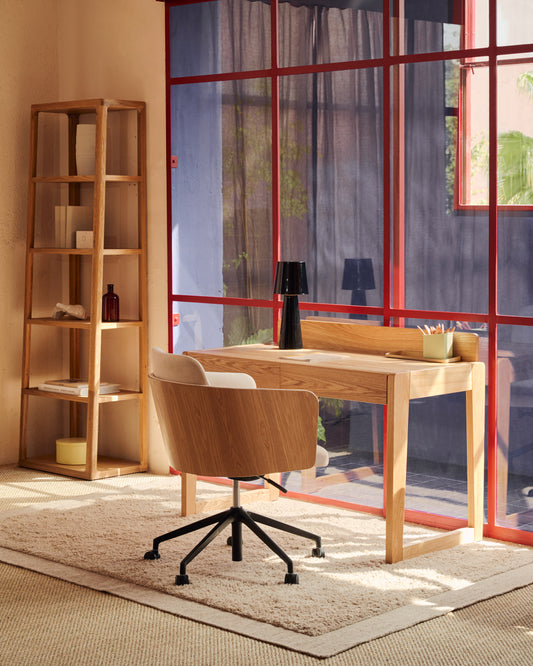 Bureau Arandu en contreplaqué et bois de frêne 120 x 60 cm