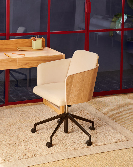 Tapis  Marely en laine beige 160 x 230 cm