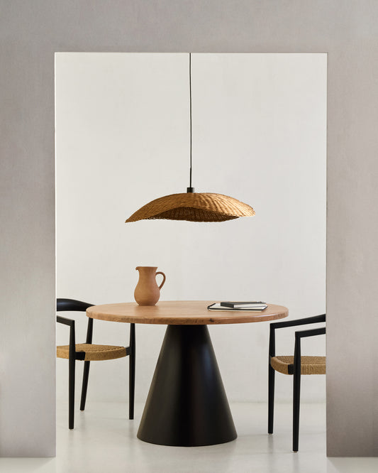 Table ronde  Wilshire en bois d'acacia et pieds en acier finition noire  Ø 120 cm