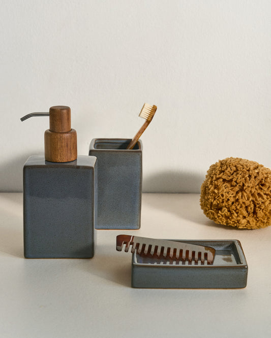Porte-brosses Silvet en grès gris