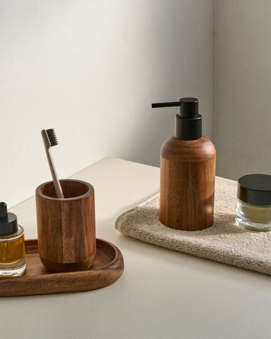 Distributeur de savon Senda en bois d'acacia