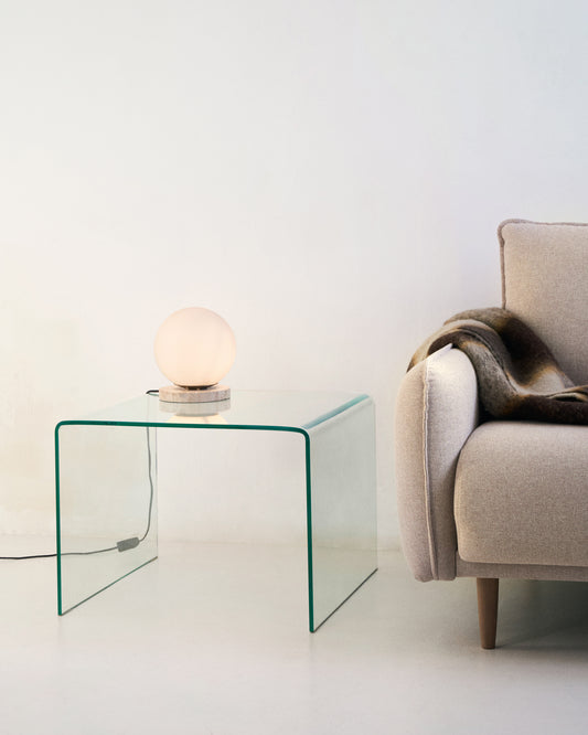 Table d'appoint Burano en verre 60 x 60 cm