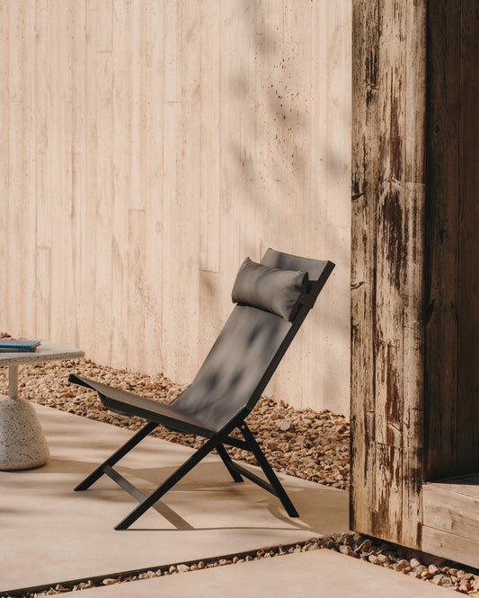 Fauteuil pliant Canutells en aluminium avec finition gris foncé