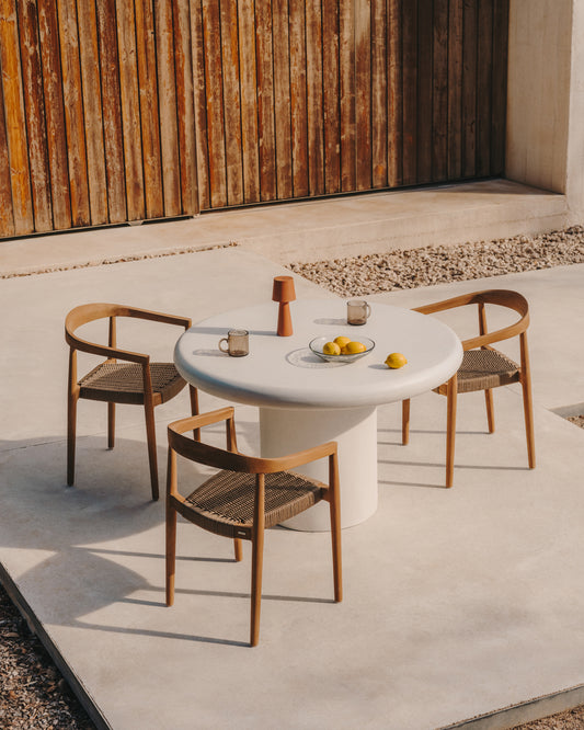 Table ronde Addaia en ciment blanc Ø120 cm
